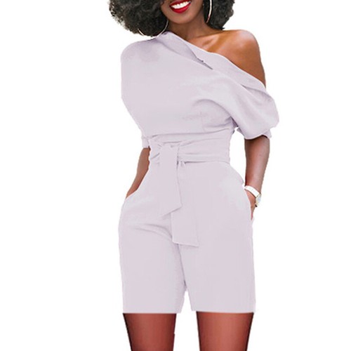Women's One Shoulder Clubwear Summer Playsuit Party Jumpsuit Romper Mini Shorts - Bild 3 von 16