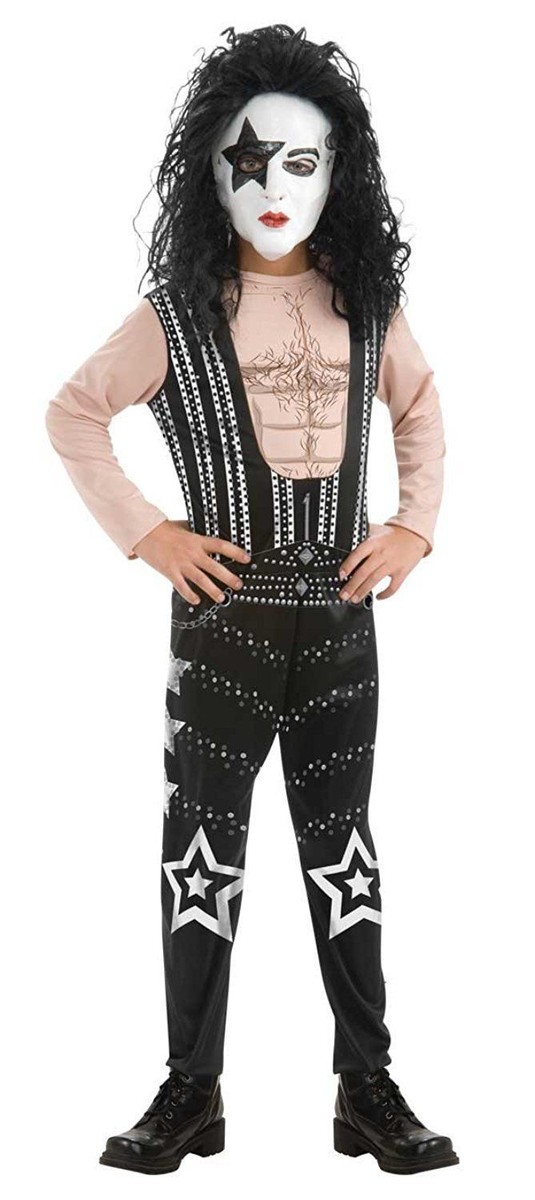 Starchild Boy's Kiss Band Rock Star Jumpsuit Halloween Costume New w/Defect, L