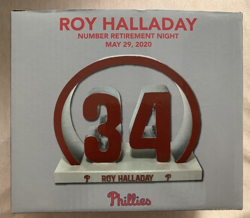ESTATUA FILADELFIA PHILLIES ROY HALLADAY SGA #34 NÚMERO DE RETIRO DE LA CORTE - Imagen 4 de 10