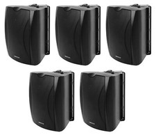 5 Rockville WET-6B 70V 6.5" IP55 Black Commercial Indoor/Outdoor Wall Speakers