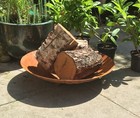 Large round 60cm dia (2ft) oxidised steel garden fire pit ideal for gardens