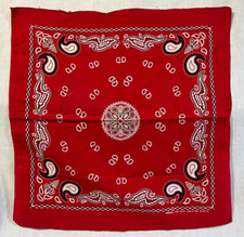 Vintage Red Bandana Paisley Motif 100 Cotton PMG Inc Made in India 20" x 20"