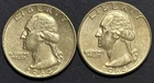 2 Washington Quarters. 1964-P. 1964-D. 90% Silver. Maybe VF Or Better Condition.