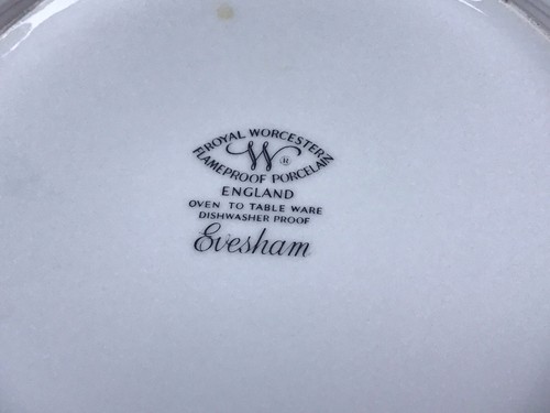 3 Royal Worcester Evesham Vale Porcelain Dinner Plates Fruit 10" Gold Trim Engla - Picture 5 of 7