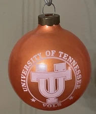 Vtg Topperscot Univ Of TN Vols Glass Christmas Ornament Sports Collector Series
