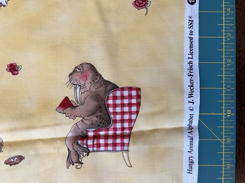 SSI Hungry Animal Alphabet by J. Wecker-Frisch - 27”x44”- Baby Fabric VTG - Picture 3 of 9
