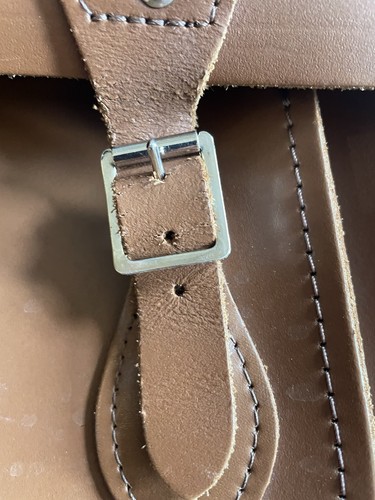 Cambridge Satchel Company Leather Crossbody Bag 15" Caramel Brown - Picture 2 of 10