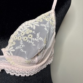 La Perla Sheer Embroidered Lace Underwire Bra &ndash; Blush Pink - 34C