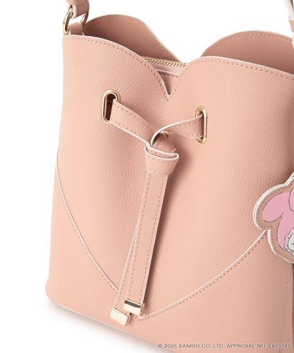 Sanrio Kuromi x VIS Heart Cut Shoulder Bag w/ Bag Charm Black Japan Limited - Picture 5 of 17
