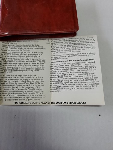 Fisch Instruments Fake Coin Identification Wallet Set #3 US Gold Oz Double Eagle - Picture 9 of 9