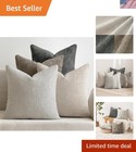 Neutral Chenille Decorative Cushion Covers 24x24 - Set of 4