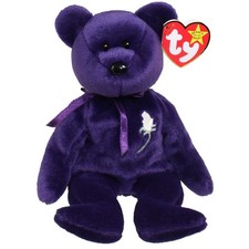 TY Beanie Baby - PRINCESS DIANA the Purple Teddy Bear (1997 -RETIRED) MWMTs MINT
