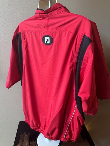 Pullover de golf DryJoys by FootJoy 1/4 cremallera botón a presión manga corta para hombre (XL) rojo - Imagen 6 de 6