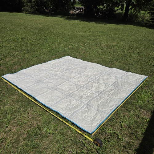Vintage Handarbeit Dresdner Teller Quilt blau Patchwork 85x102in Tagesdecke Decke - Bild 17 von 24