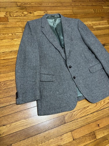 Stafford Mens Blazer Jacket Size 50L Gray Brown Wool Tweed Vintage Sport Coat - Picture 3 of 11