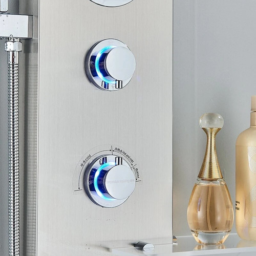 Panel de ducha acero inoxidable sistema de ducha de lluvia con ducha de mano ducha de masaje - Imagen 13 de 15