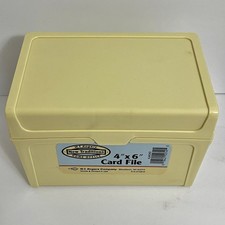 Vintage W T Rogers New Traditions Home Office 4 x 6 Card File Plastic Box USA