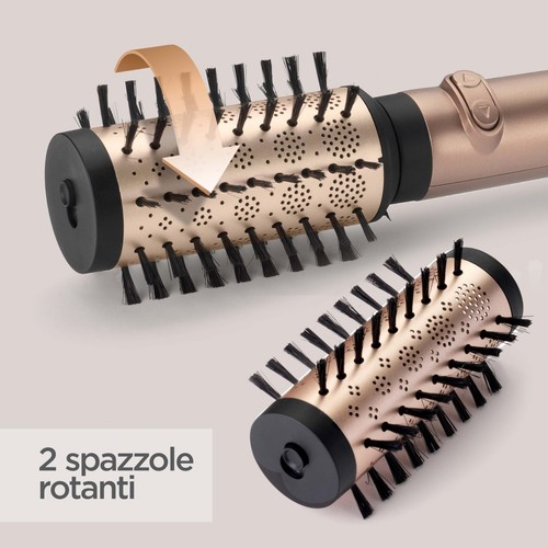 BaByliss AS952E Spazzola Rotante ad aria calda 650W 2 testine 50mm 40mm funzione - Foto 3 di 12