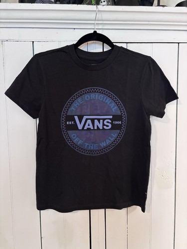 Vans Original Off The Wall Black Cotton T Shirt Boys Small S - Picture 1 of 3