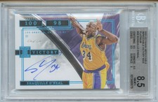 2021-22 Panini Impeccable Shaquille O'neal Victory Auto Platinum 1/1 BGS 8.5