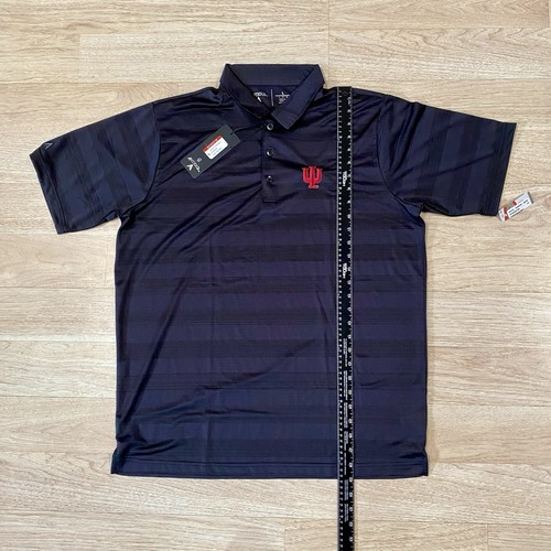 Antigua Indiana Hoosiers Polo Mens L Black Grey Sportswear Athleisure Golf Shirt - Picture 6 of 9