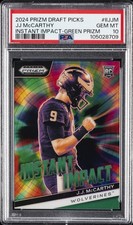 2024 PANINI PRIZM DRAFT PICKS INSTANT IMPACT GREEN PRIZM JJ MCCARTHY PSA 10