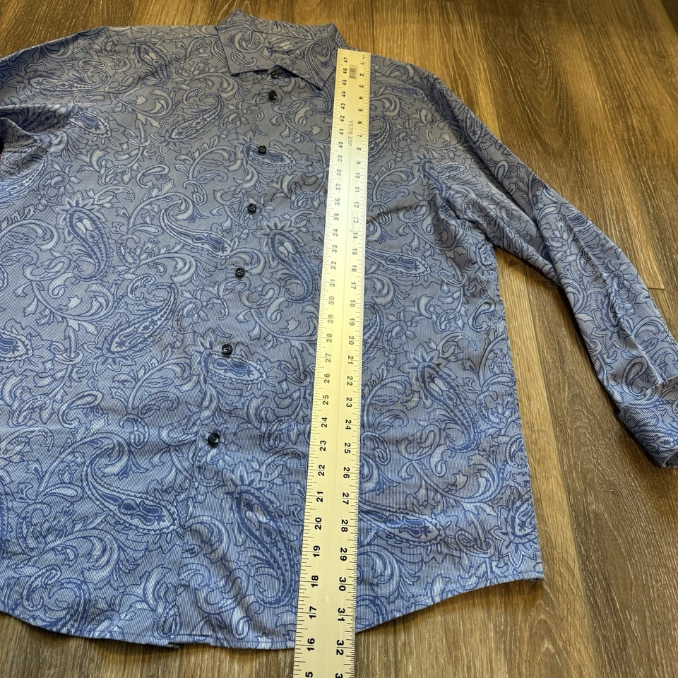 Camisa de vestir Tasso Elba cachemir para hombre XL manga larga azul preppy verano Foto 2 de 4