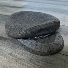 Vintage Greek Fisherman's Cap Gray Wool 56-7 Made in Greece Mariner's Hat