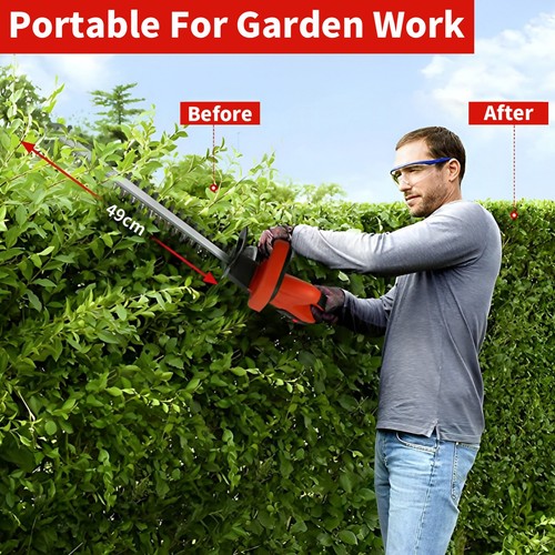 21V Cordless Electric Hedge Trimmer 55cm Dual-Sided Pruning Saw Lightweight - Picture 14 of 17
