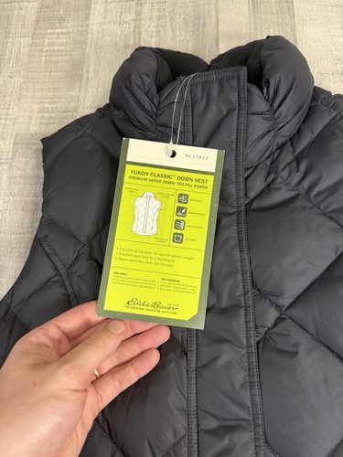 Eddie Bauer 700 Fill Goose Down Yukon Classic Vest Black Size Small - Picture 4 of 8