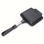 Non- Stick Camping Sandwich Maker Pan with Handle - Double-Sided Flip Frying Pan