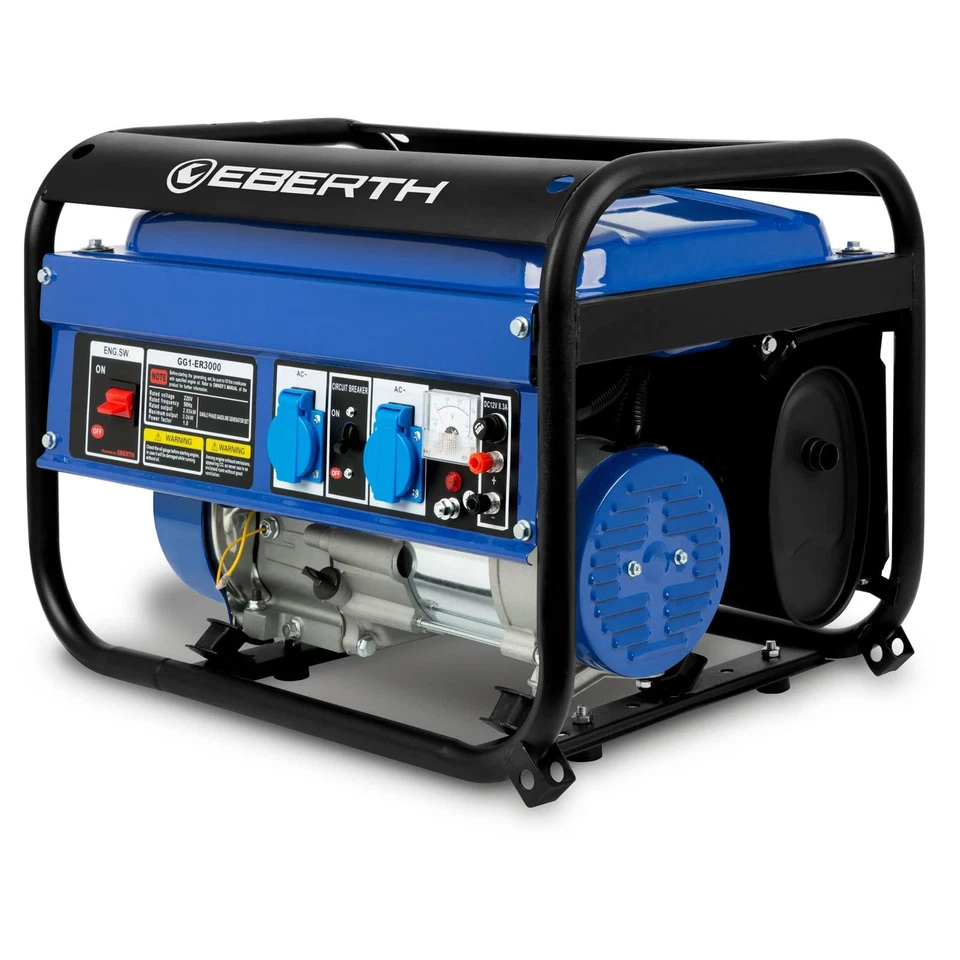 EBERTH 3000Watt Generatore di Corrente con Motore a Benzina 4 Tempi Raffreddato - Immagine 2 di 4