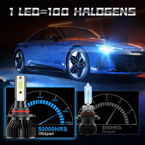Ice Blue 8000K 9012 LED Headlight Hi/Lo Beam For Ford Cadillac ATS 2013-2018 - Picture 7 of 11