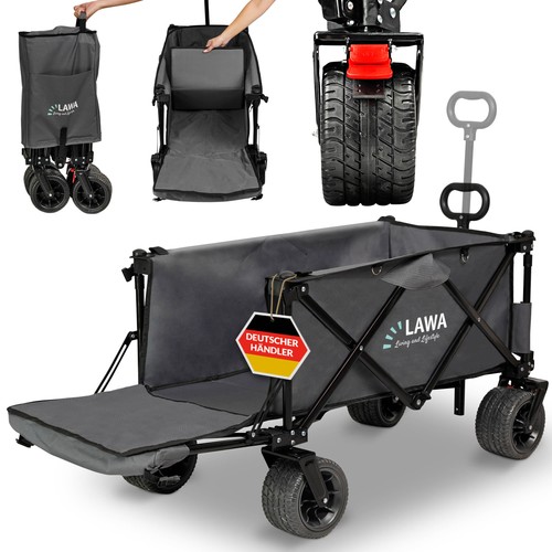 Bollerwagen Handwagen faltbar Dach leicht klappbar Transportwagen Einkaufswagen - Bild 10 von 13