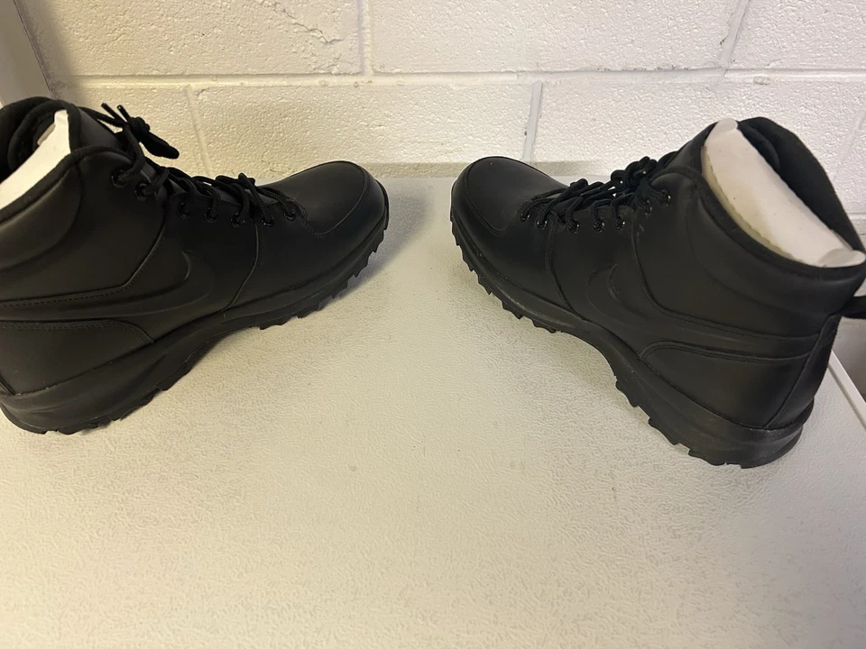 Мужские ботинки Nike Manoa размер 13 черные кожаные на шнуровке прочные безопасные рабочие стильные - Изображение 4 из 4