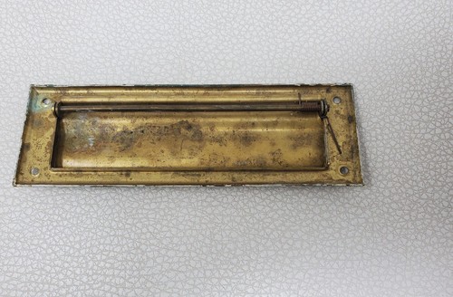 Vintage Brass Door Mail Slot Cover - Picture 4 of 7