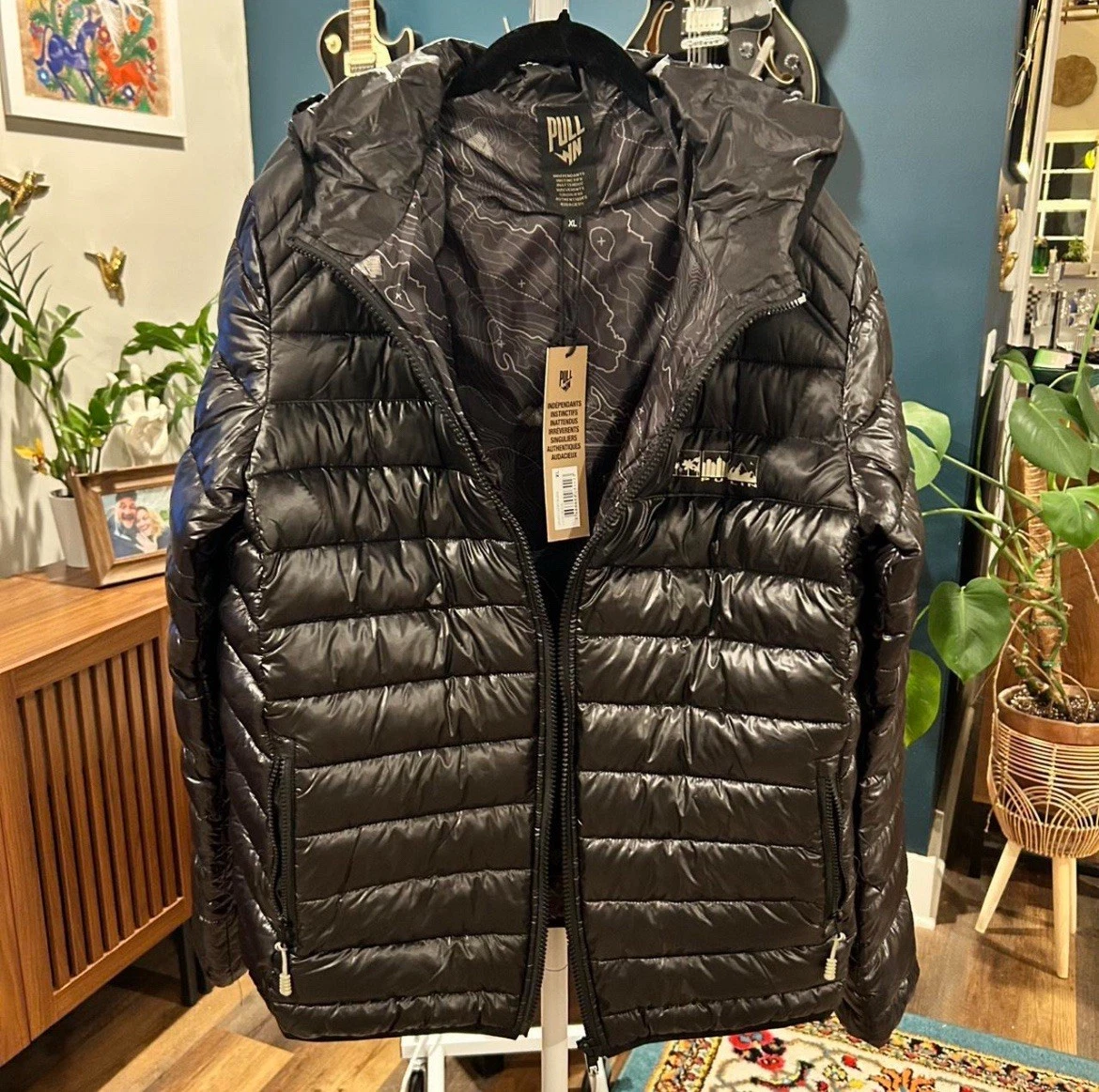 Pullin Lucky Black Down Jacket Size XL