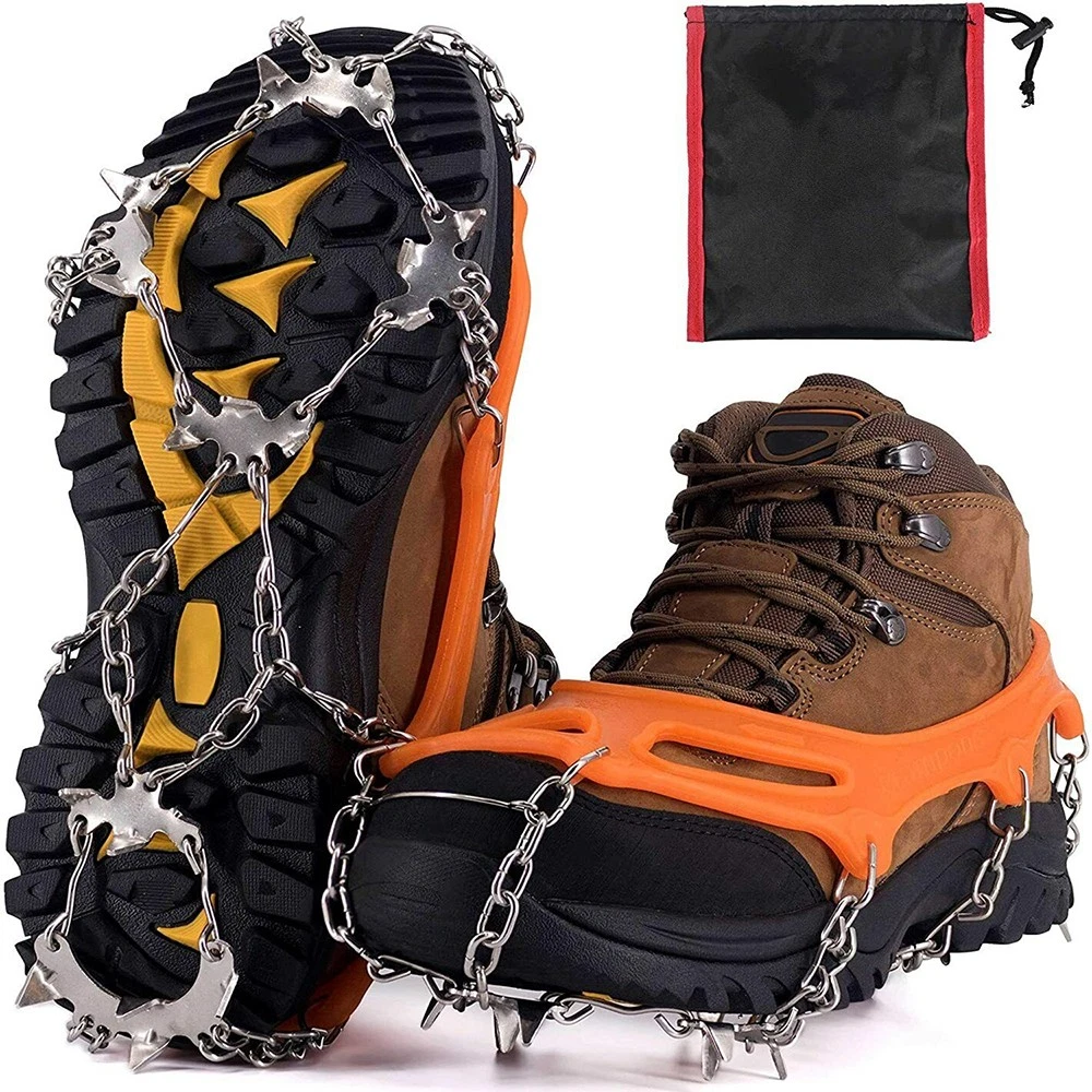 Winter Anti-Slip Crampons Snow Ice Cleat For Size 6-8.5 Boot Shoes Covers Hiking