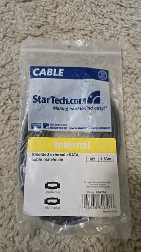 New Star Tech. Com Sheilded External eSATA Cable 6ft Male to Male Internal - Picture 1 of 2