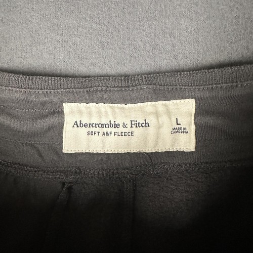 Abercrombie & Fitch Shorts Mens Large Gray Soft Fleece Raw Hem Drawstring Casual - Picture 5 of 12