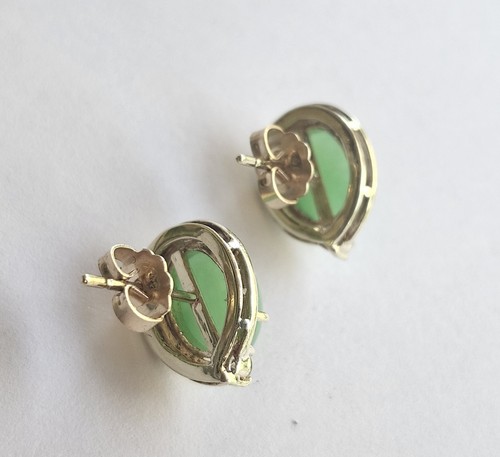 Nuevos pendientes de diamantes y crisoprasa de 14 quilates - Imagen 6 de 7