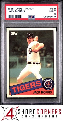 1985 Topps Tiffany #610 Jack Morris Tigers Hof PSA 9