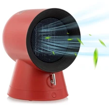 1500W Portable PTC Ceramic Space Heater Mini Electric Desktop Heating Fan Red