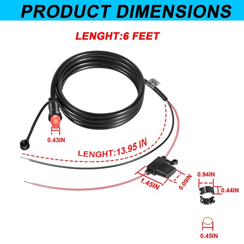 for Garmin GLS,GPSMAP,GSD,LiveScope 010-11425-01 Threaded Power Cable - Picture 6 of 8