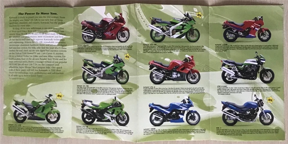 KAWASAKI FULL LINE MOTORCYCLE Range USA Sales Brochure For 2000 #99969-2658 - Image 2 of 3