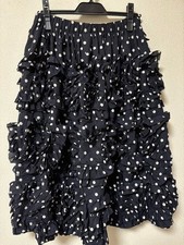 COMME des GARCONS Polka dot frill skirt navy size S USED