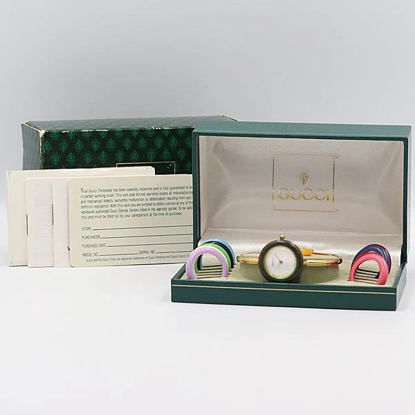 Orologio Gucci ChangeBezel 11 12.2 Bracciale Bianco QZ Donna Boxato Ottime Condizioni