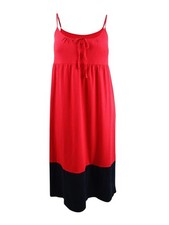 Tommy Hilfiger Women's Colorblocked Tank Midi Dress (XXL, Scarlet)