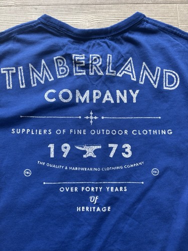 Timberland T Shirt Small Blau Big Logo On Back - Bild 2 von 6
