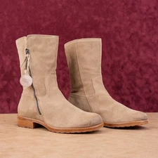 Sofft Women Betty Tan Suede Lug Mid Calf Zip Fashion Boots sz 10